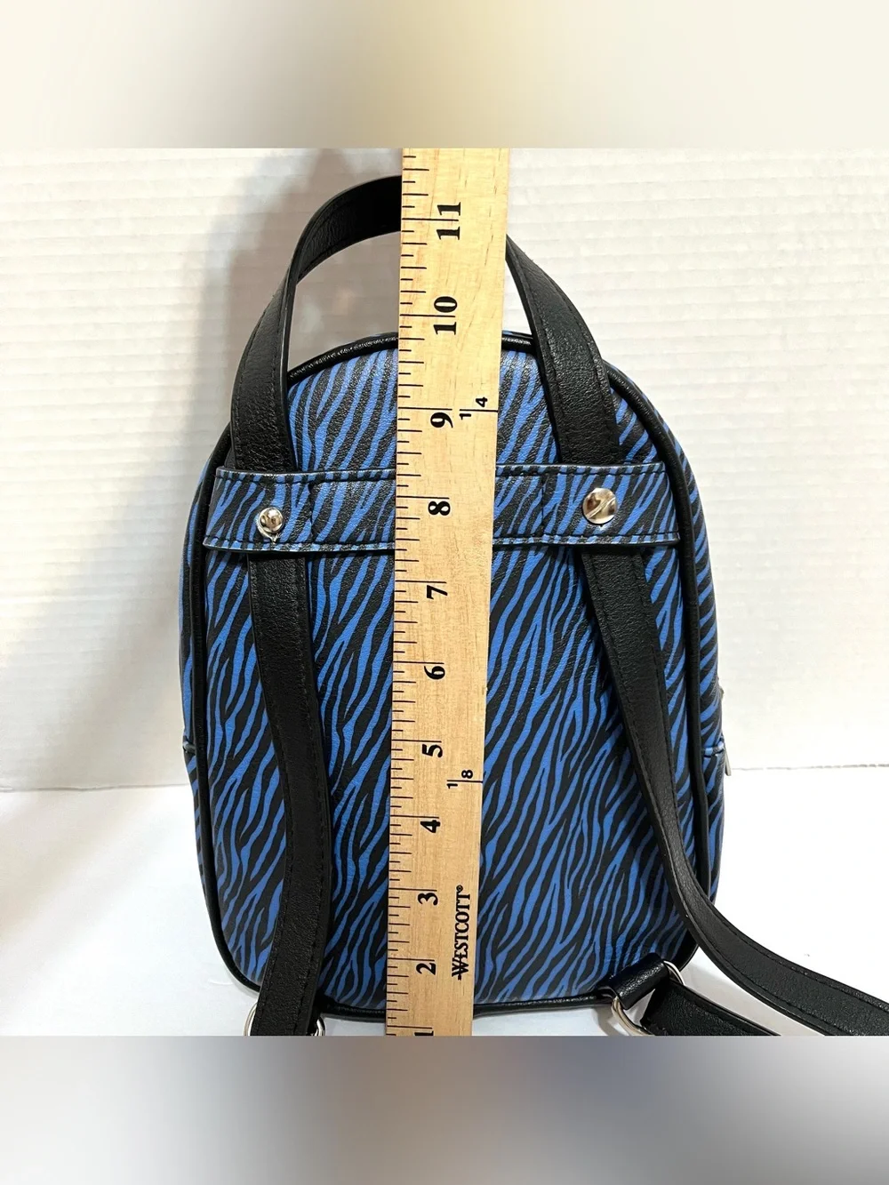Blue Zebra Print Mini Backpack - Wild Fabel